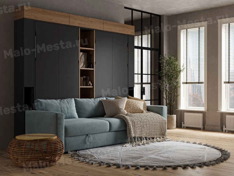 Шкаф-кровать с двумя кроватями и диваном Stels Twins